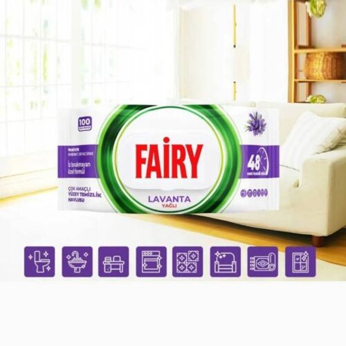 FAIRY universaalsed puhastuslapid lavendlilõhnaga, 100 tk