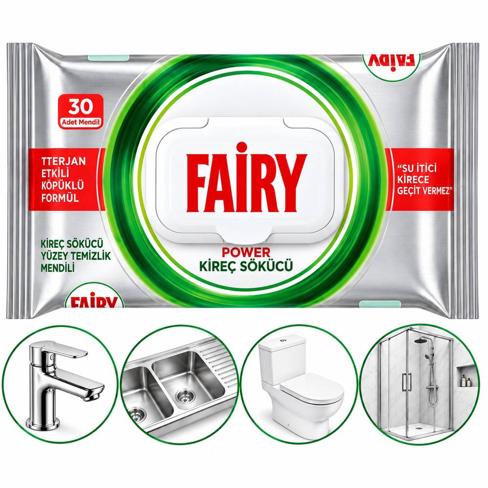 Fairy Power niisked puhastuslapid vannituppa ja kööki on praktiline lahendus katlakivi, seebijääkide, rasvaplekkide ja igapäevase mustuse eemaldamiseks. Kasutus